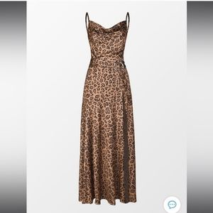 Satin Leopard Print Dress